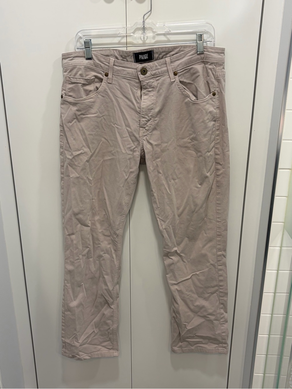 PAIGE Men’s Straight Chinos in Light Taupe